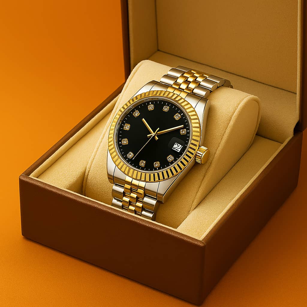 Montre a Quartz Fine En Acier Etanche Or – Image 2