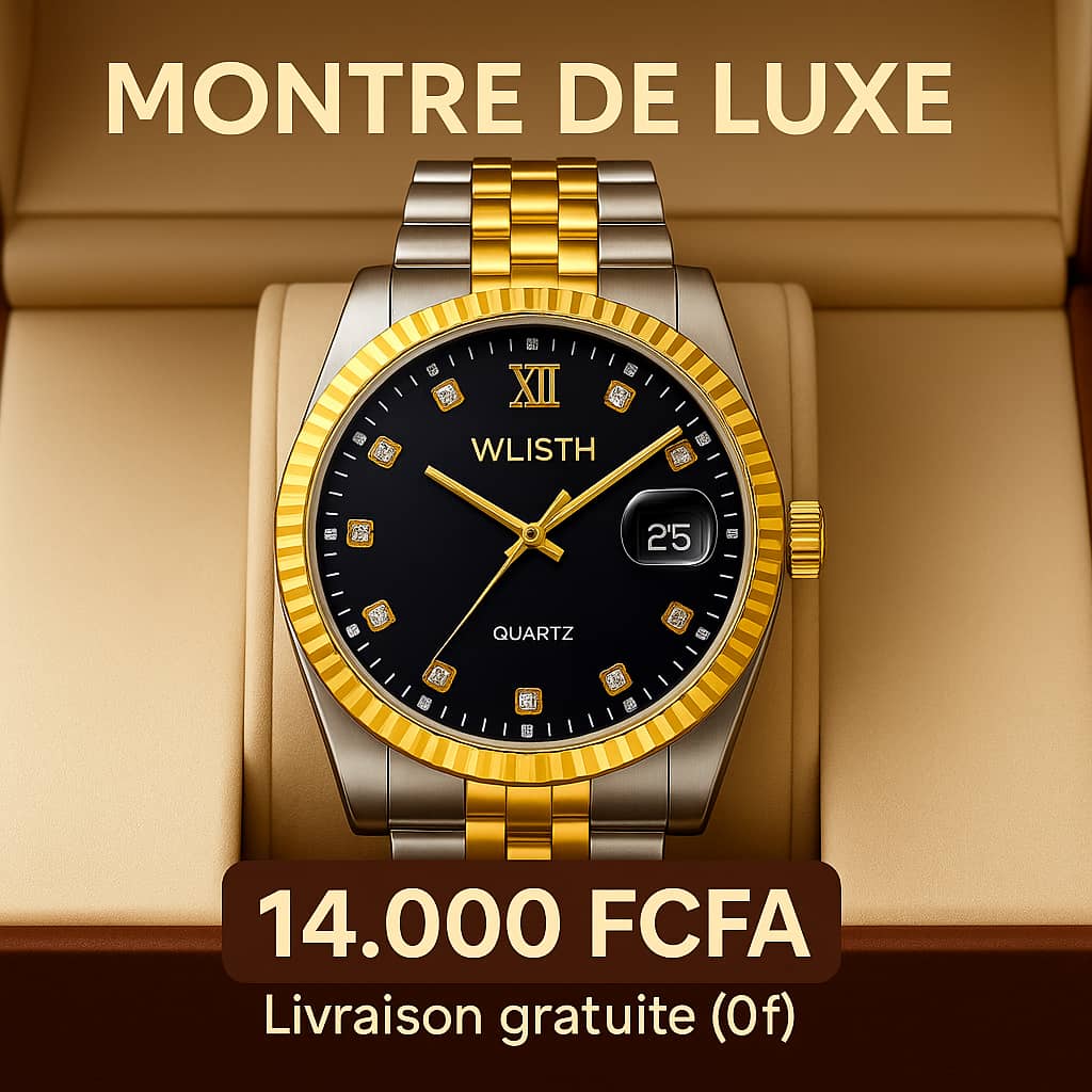 Montre a Quartz Fine En Acier Etanche Or – Image 4